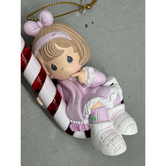 Brighten Up Christmas Vintage Precious Moments Ornament girl on candy cane READ - Picture 5 of 7